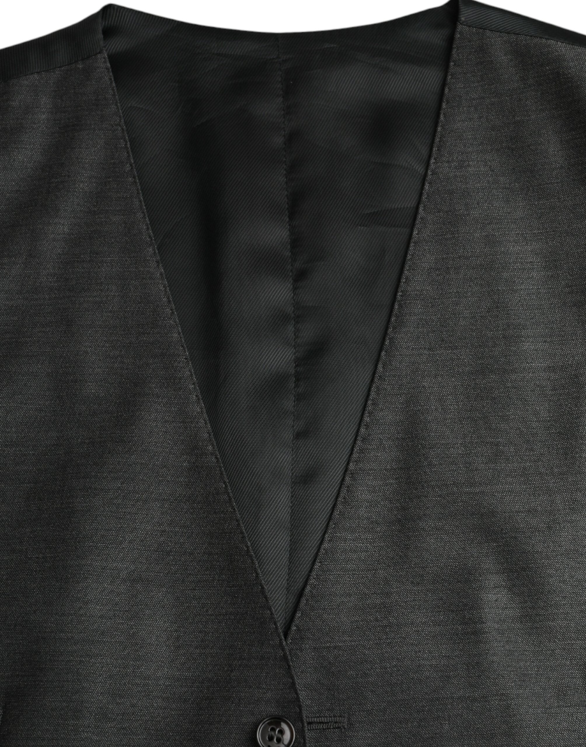 Dolce & Gabbana Grey Wool Formal Dress Vest Waistcoat