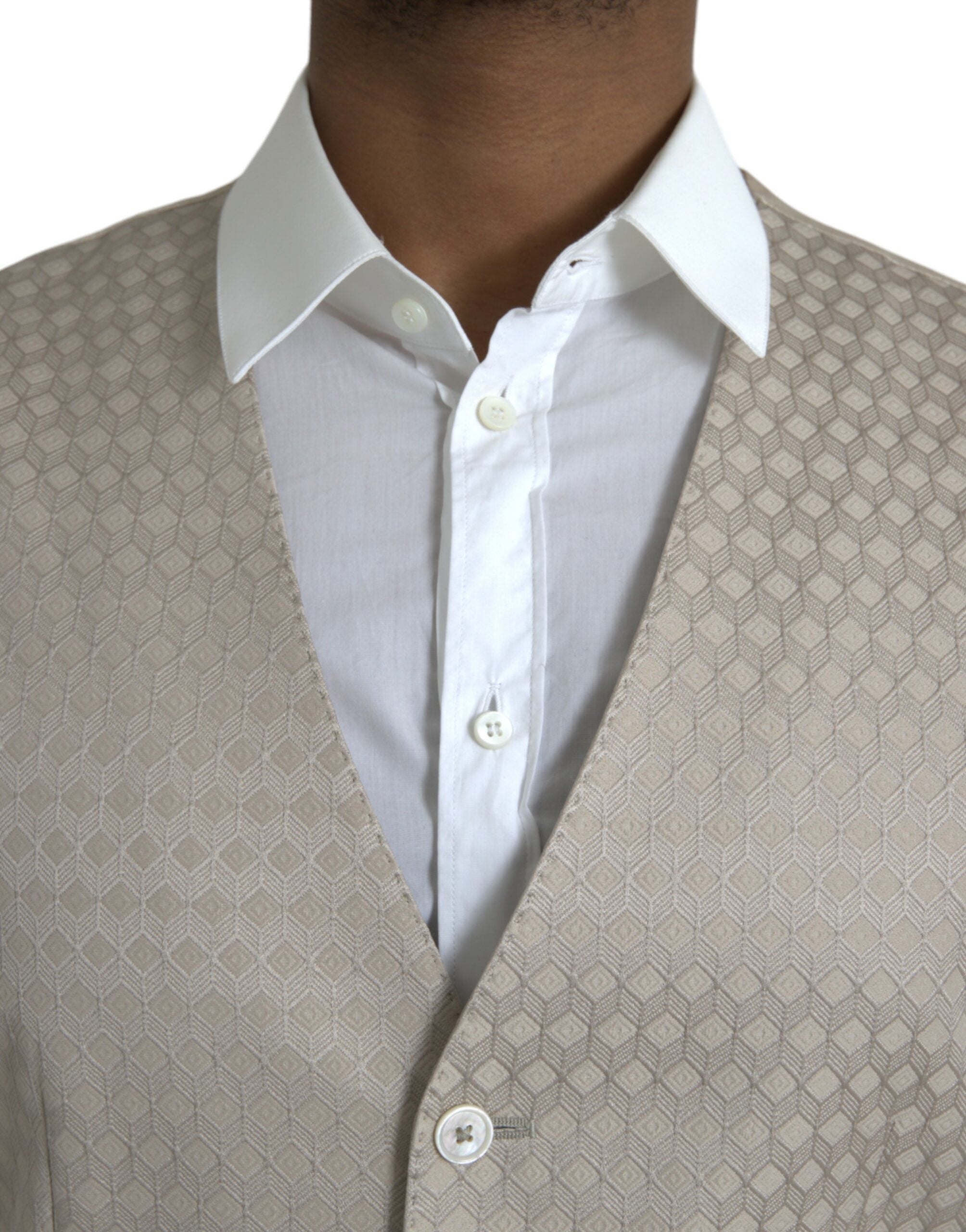 Dolce & Gabbana Off White Cotton Vest Dress Formal Vest
