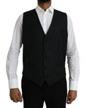 Dolce & Gabbana Black Wool Vest Dress Formal Waistcoat