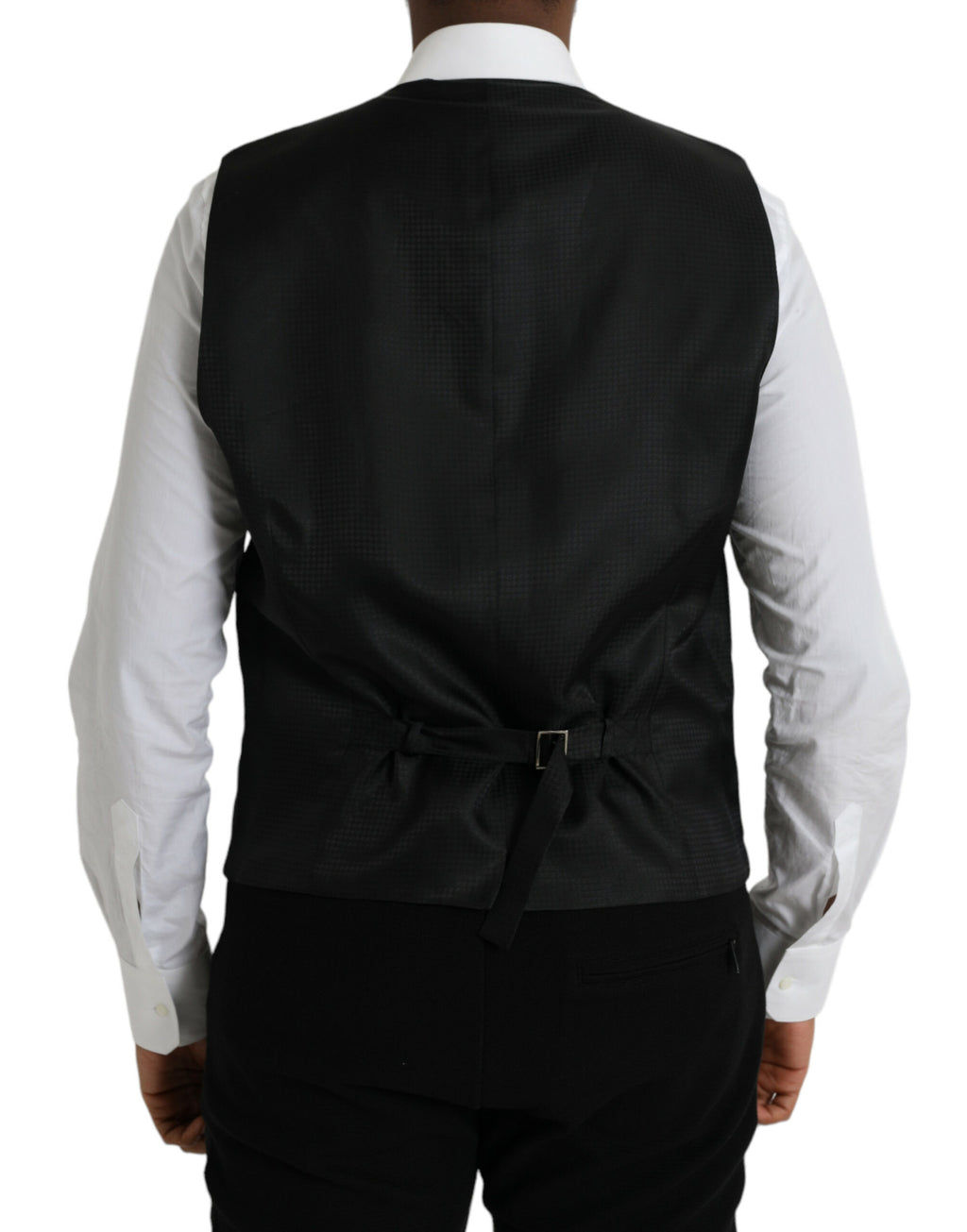 Dolce & Gabbana Black Wool Vest Dress Formal Waistcoat