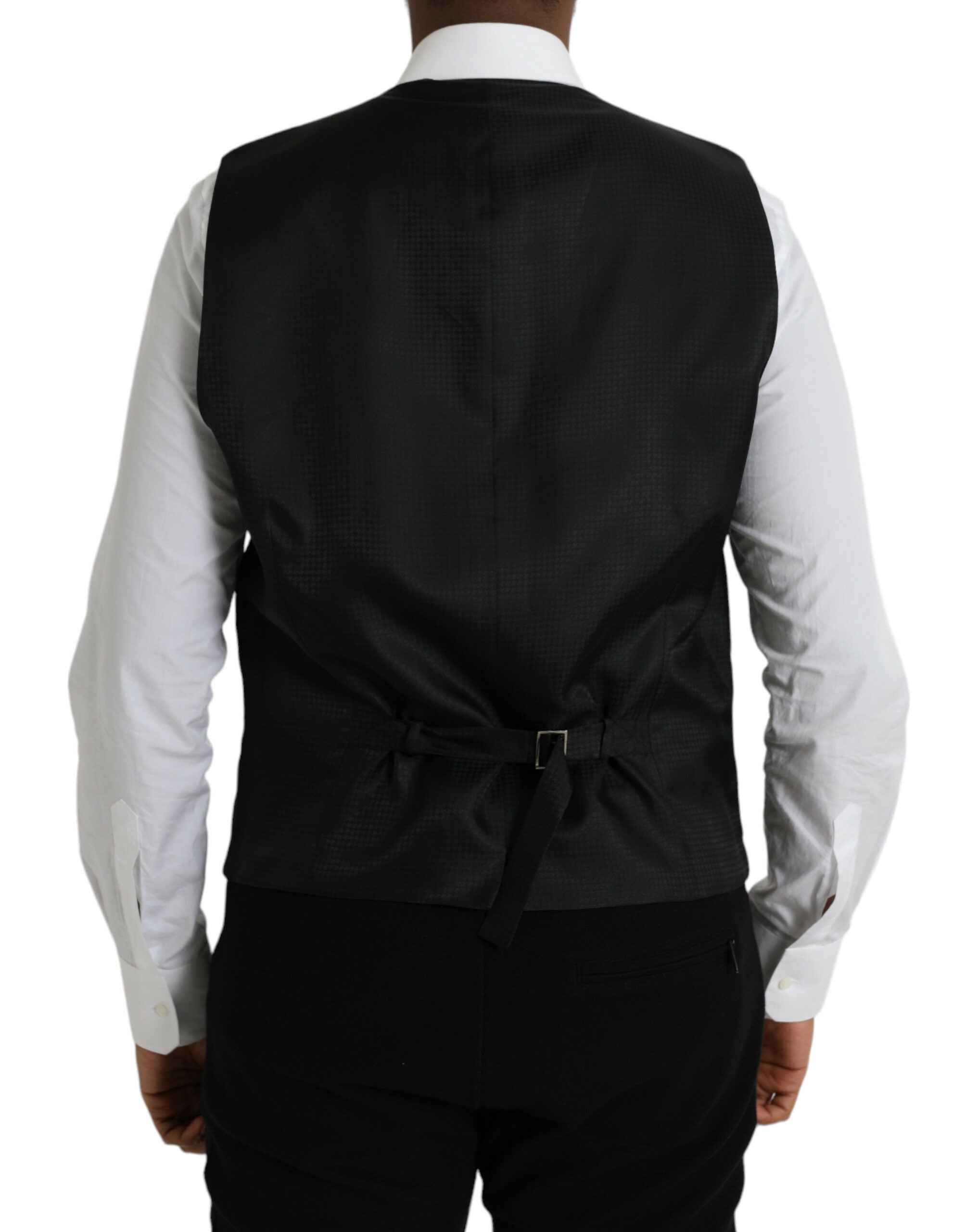 Dolce & Gabbana Black Wool Vest Dress Formal Waistcoat
