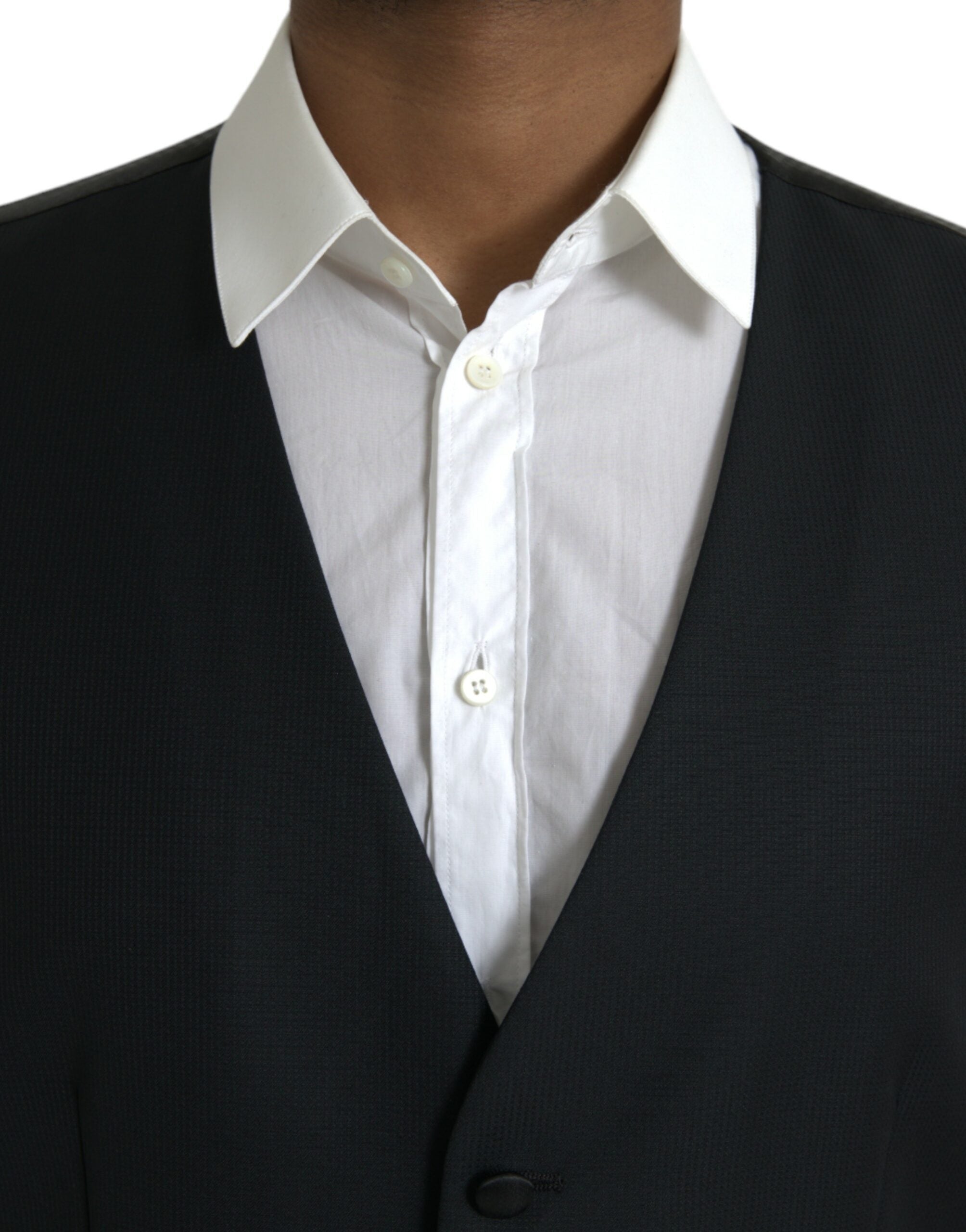 Dolce & Gabbana Black Wool Vest Dress Formal Waistcoat