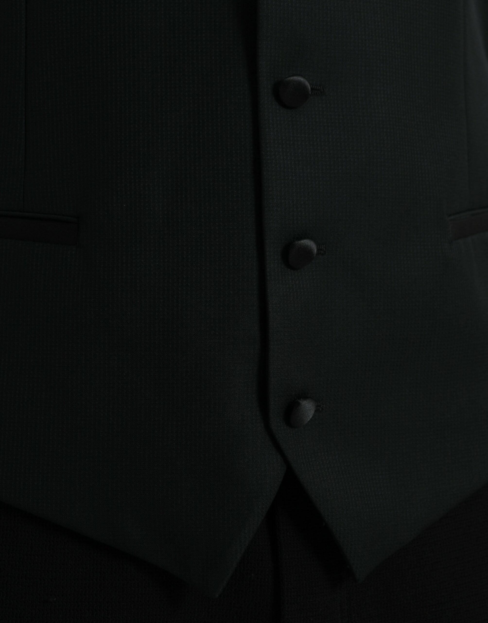 Dolce & Gabbana Black Wool Vest Dress Formal Waistcoat