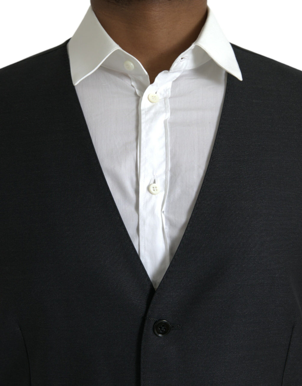 Dolce & Gabbana Black Wool Vest Dress Formal Waistcoat