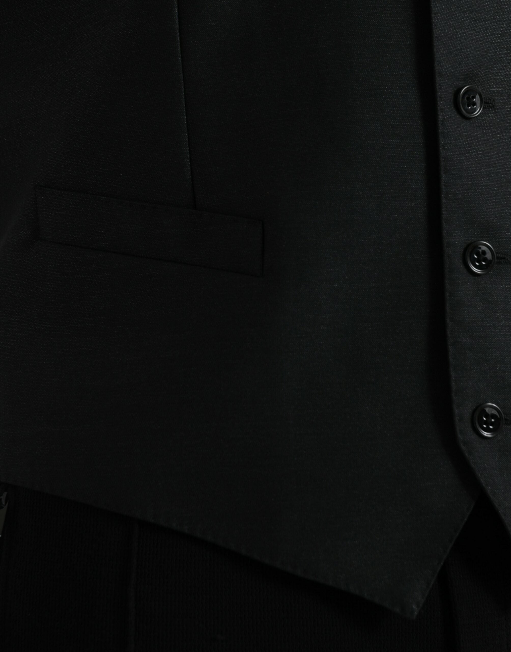 Dolce & Gabbana Black Wool Vest Dress Formal Waistcoat