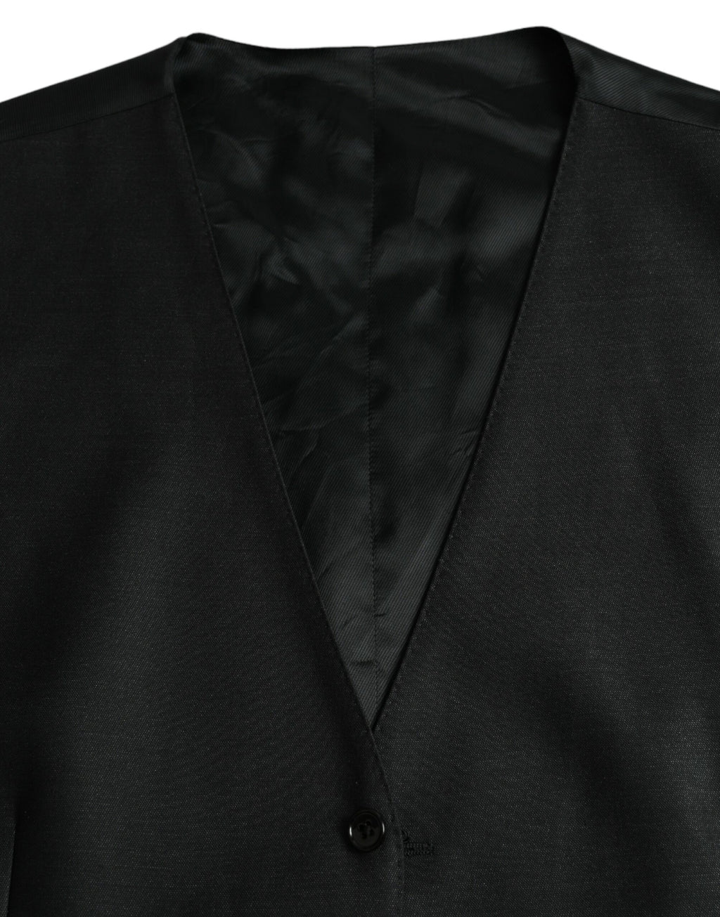 Dolce & Gabbana Black Wool Vest Dress Formal Waistcoat