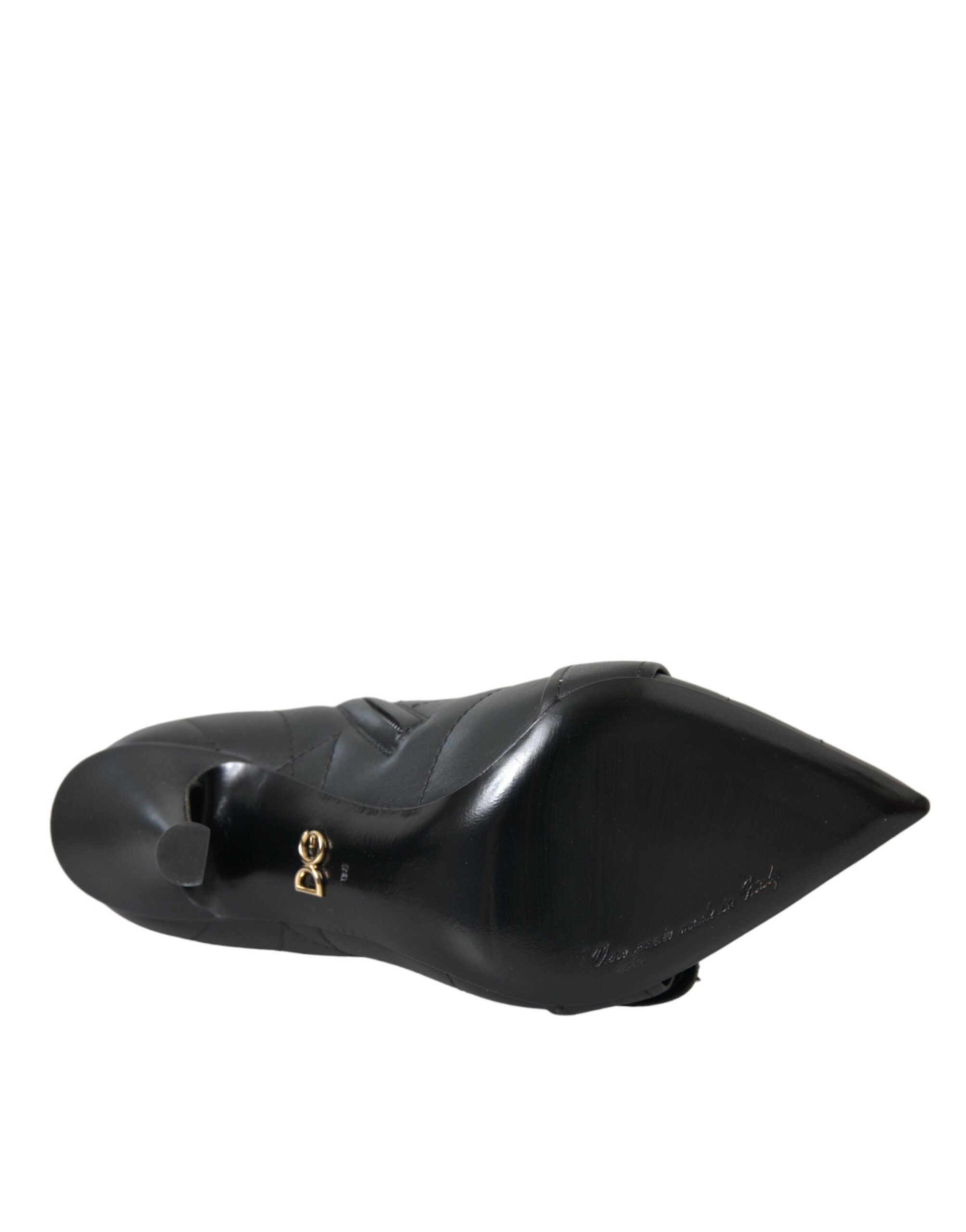 Dolce & Gabbana Black Devotion Quilted Buckle Boots Shoes