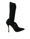 Dolce & Gabbana Black Stiletto Heel Mid-Calf Boots Shoes