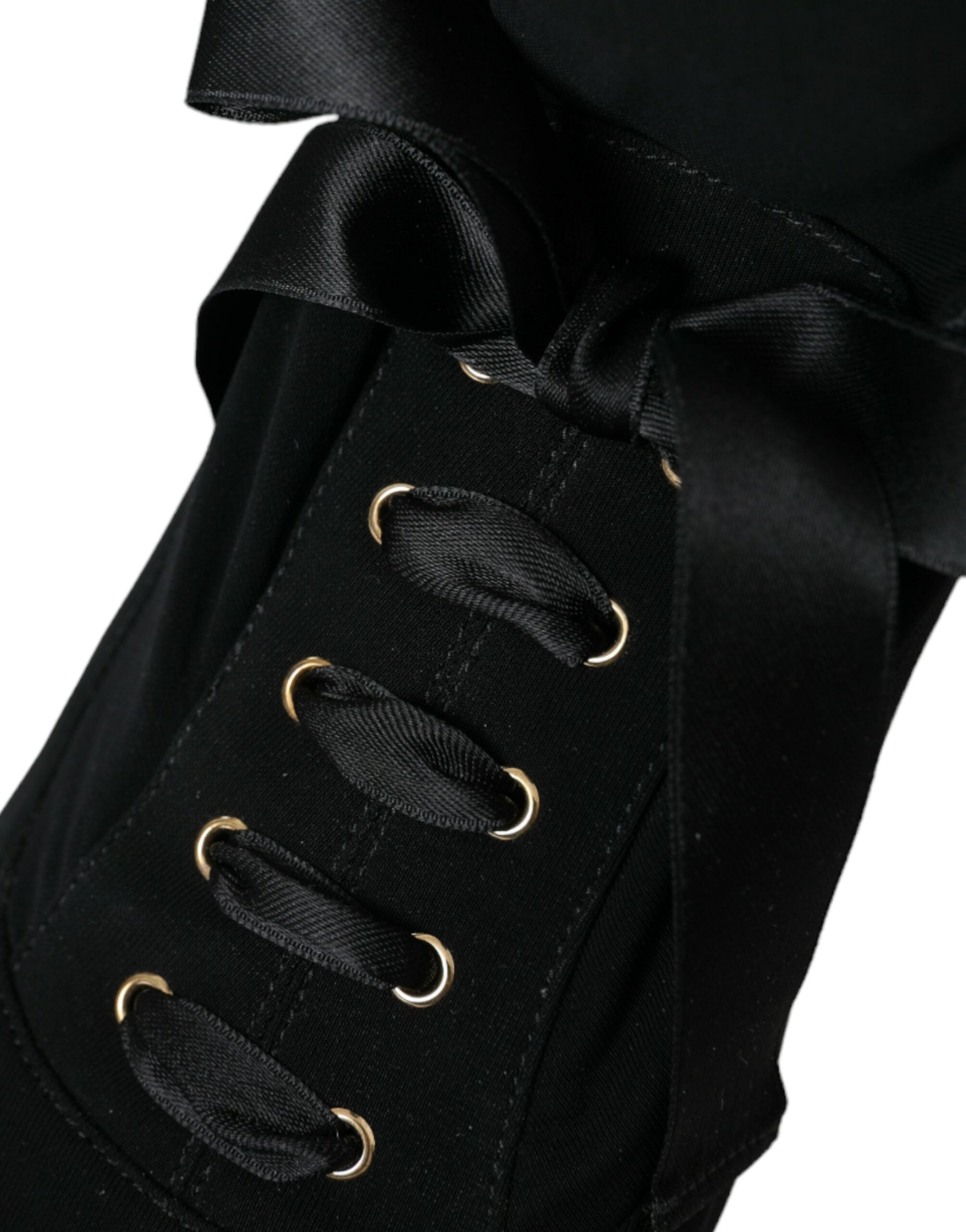 Dolce & Gabbana Black Stiletto Heel Mid-Calf Boots Shoes