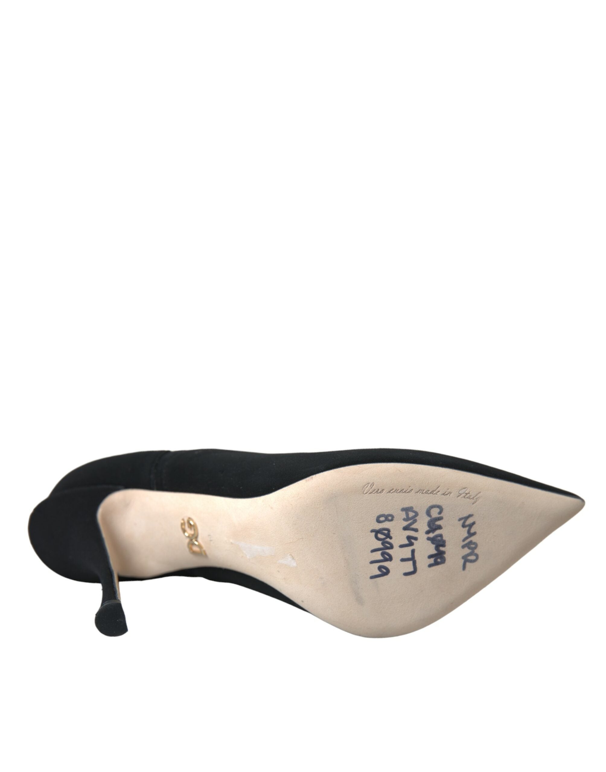 Dolce & Gabbana Black Stiletto Heel Mid-Calf Boots Shoes