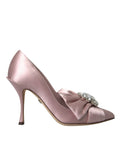 Dolce & Gabbana Pink Satin Crystal High Heel Pumps Shoes