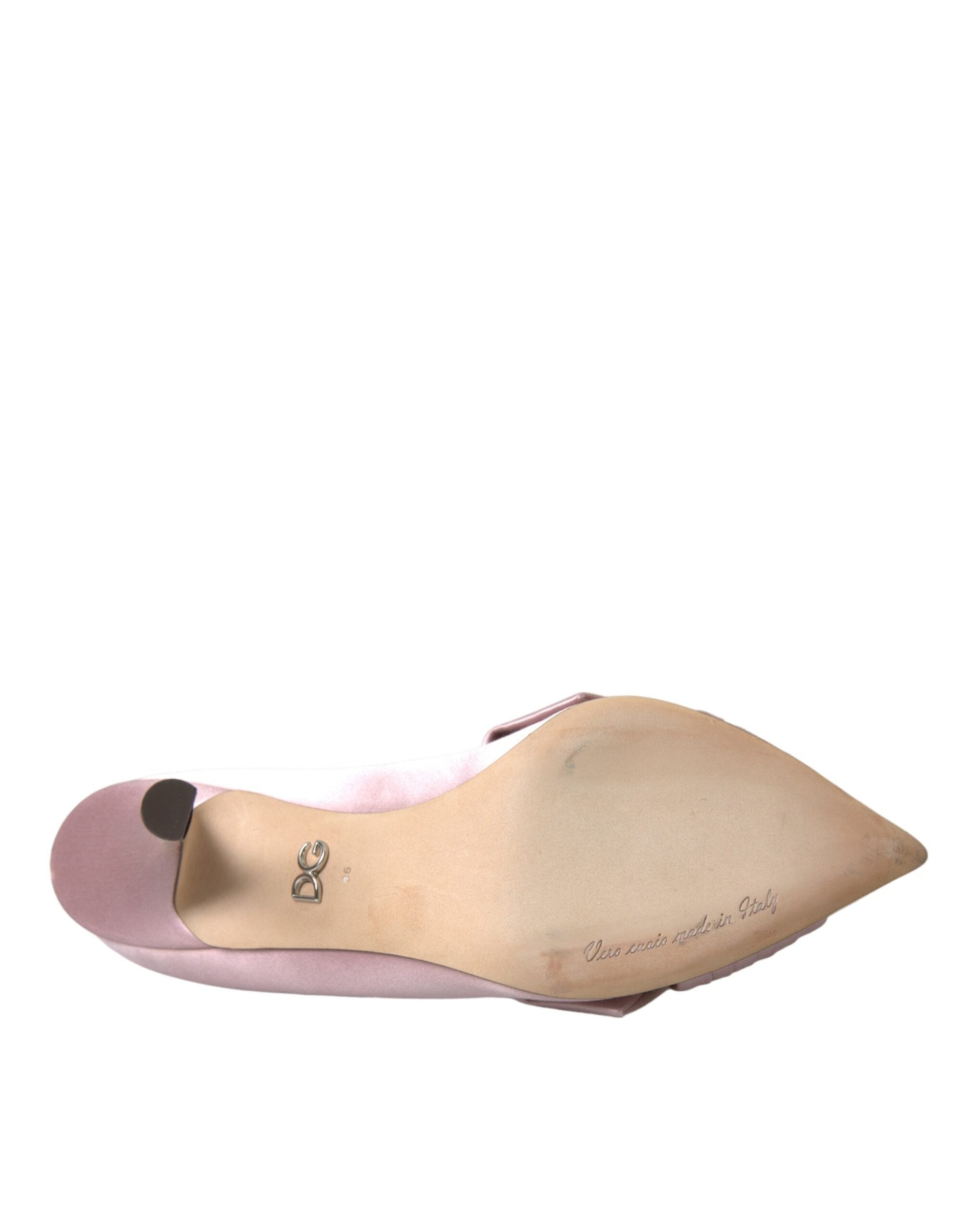 Dolce & Gabbana Pink Satin Crystal High Heel Pumps Shoes