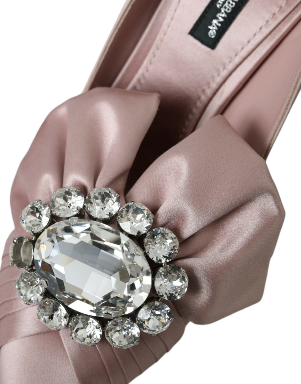 Dolce & Gabbana Pink Satin Crystal High Heel Pumps Shoes