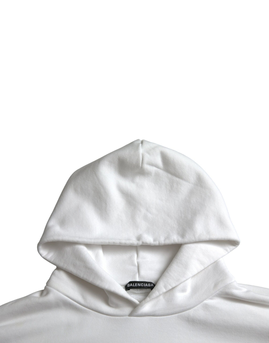 Balenciaga White Cotton Logo Hoodie Sweatshirt Pullover