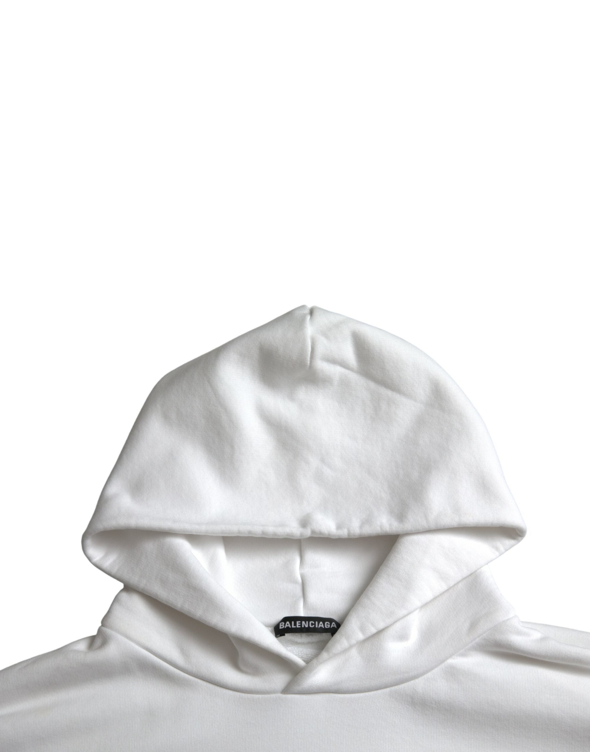 Balenciaga White Cotton Logo Hoodie Sweatshirt Pullover