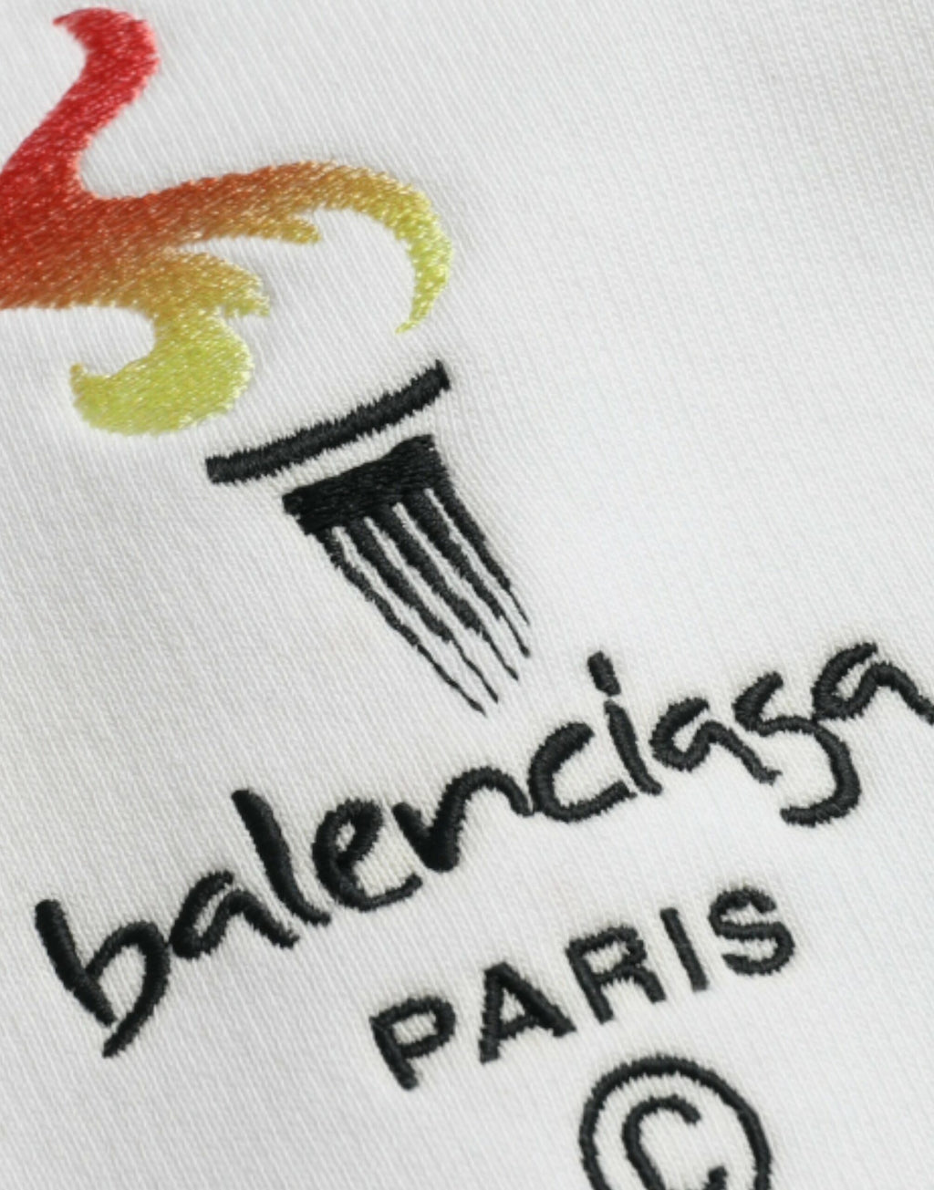 Balenciaga White Cotton Logo Hoodie Sweatshirt Pullover