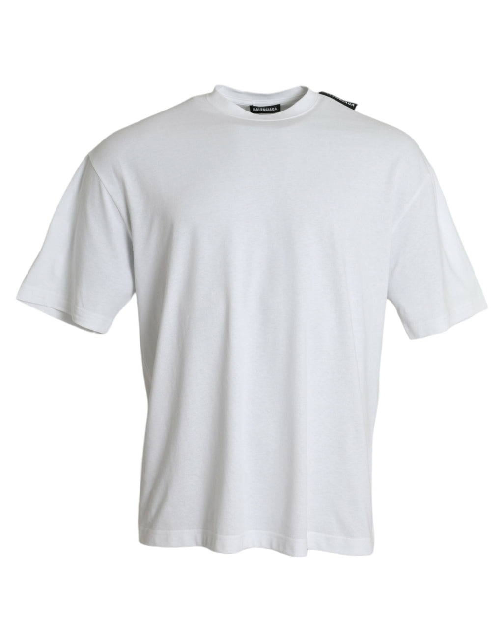 Balenciaga White Cotton-Jersey T-Shirt with Crew Neck