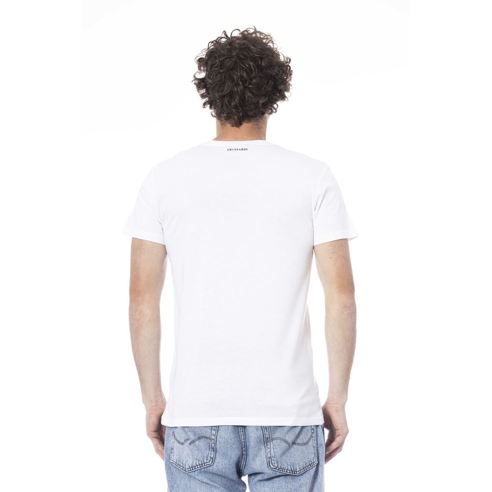 Trussardi Beachwear white cotton T-shirt