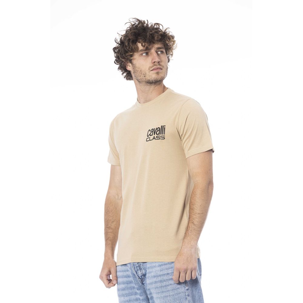 Cavalli Class Beige Cotton Men's T-Shirt