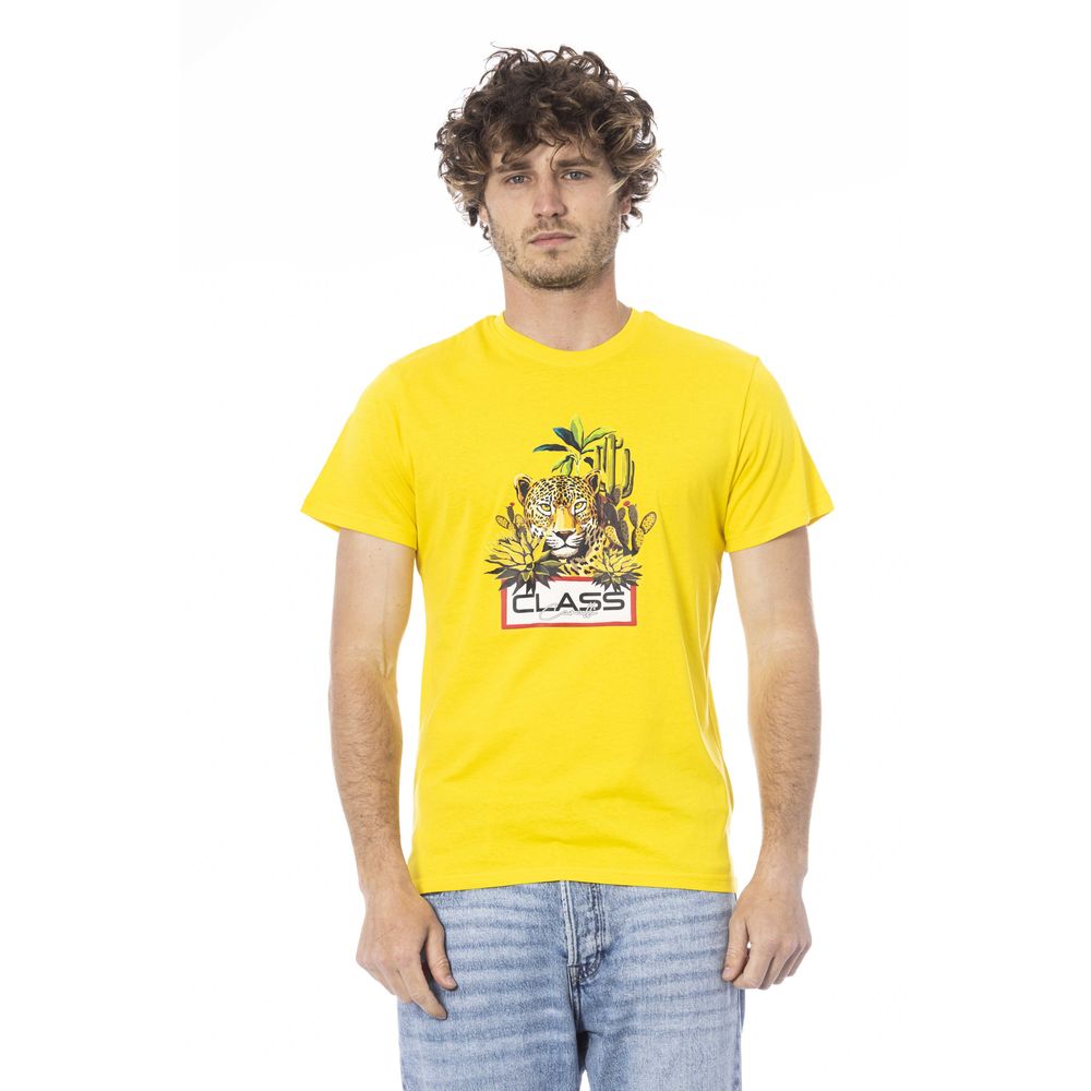 Cavalli Class Yellow Cotton Men's T-Shirt