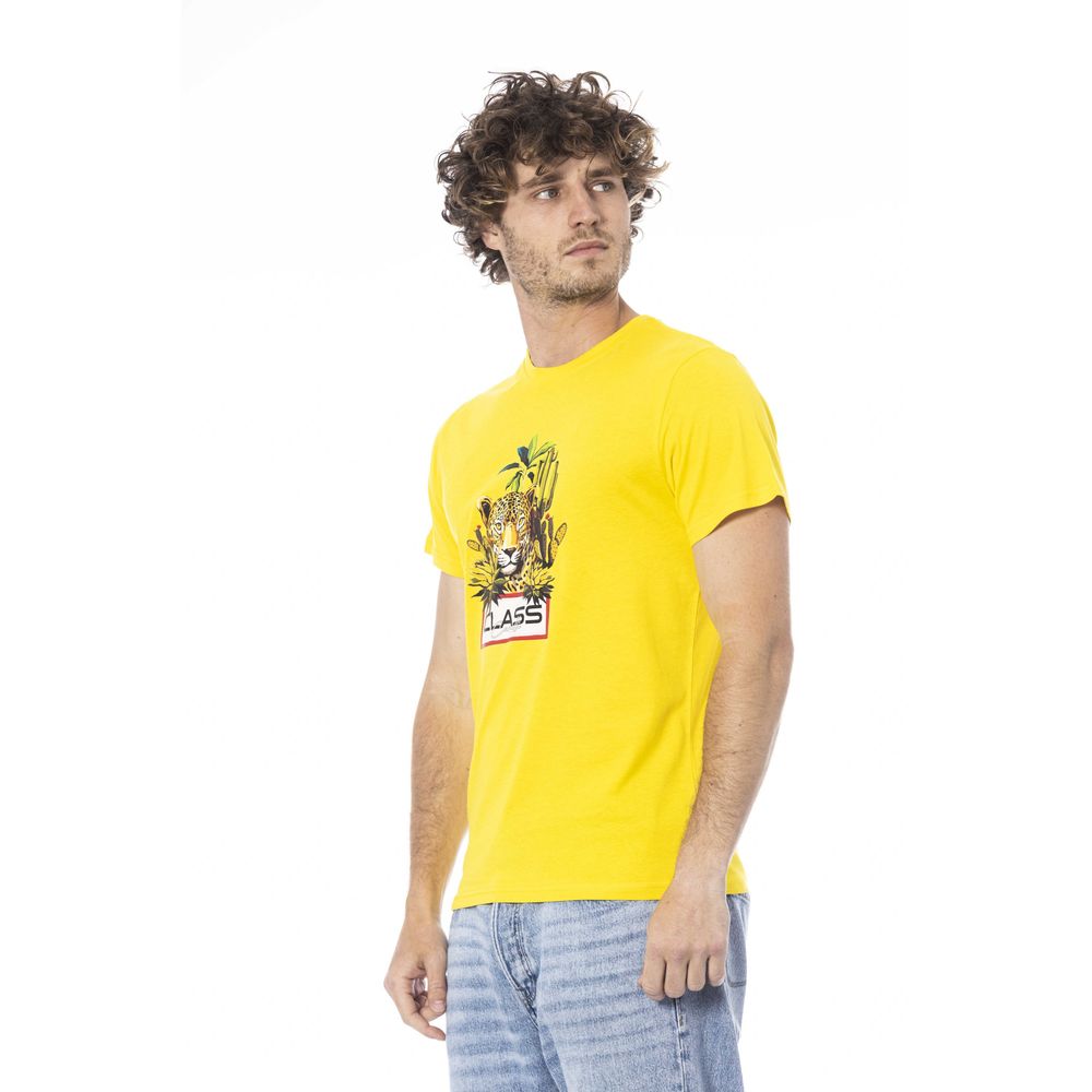 Cavalli Class Yellow Cotton Men's T-Shirt