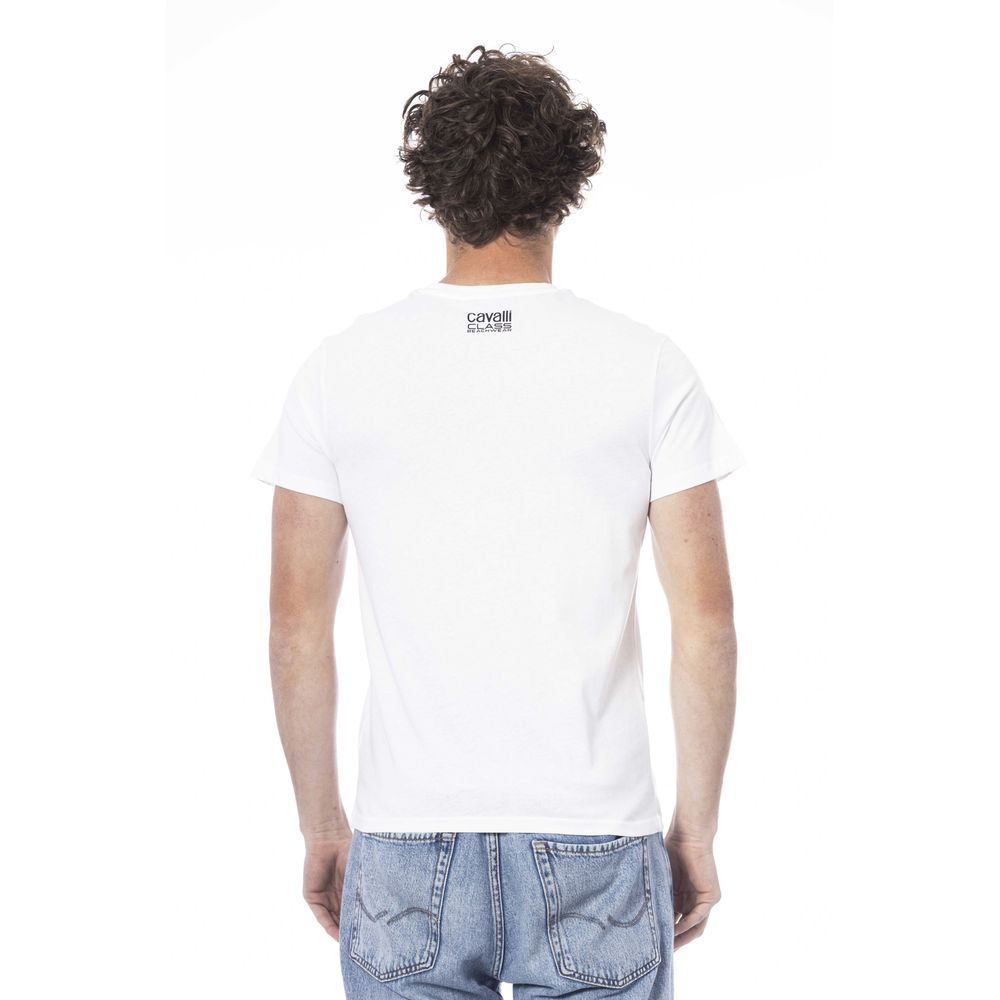 Cavalli Class Weißes Baumwoll-T-Shirt für Herren