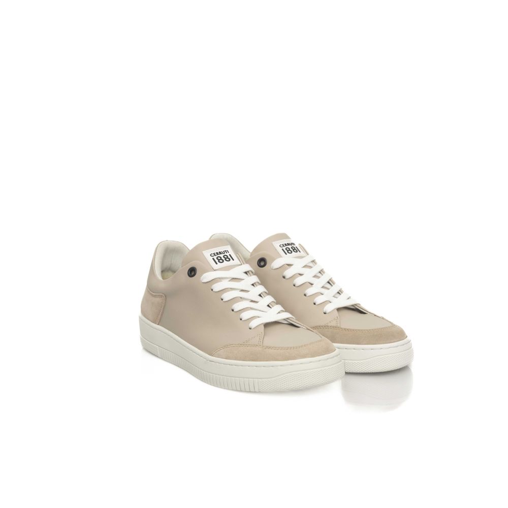 Cerruti 1881 Women's Beige Cowhide Platform Sneakers