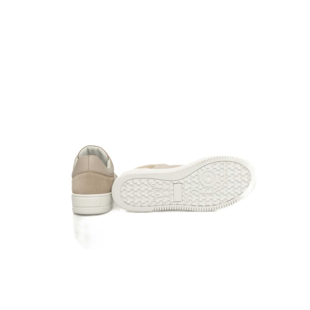 Cerruti 1881 Women's Beige Cowhide Platform Sneakers