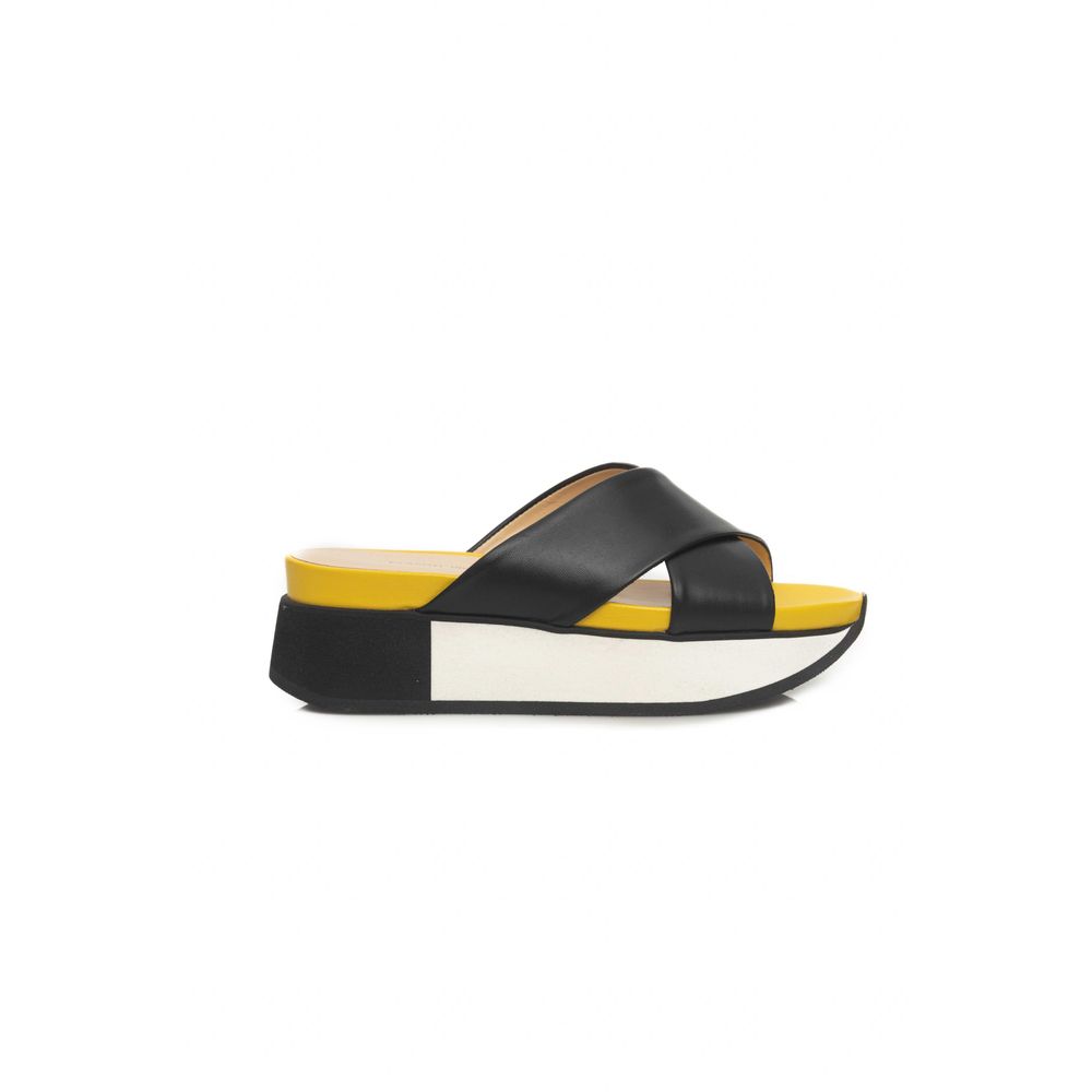 Cerruti 1881 Black Calfskin Women's Sandal