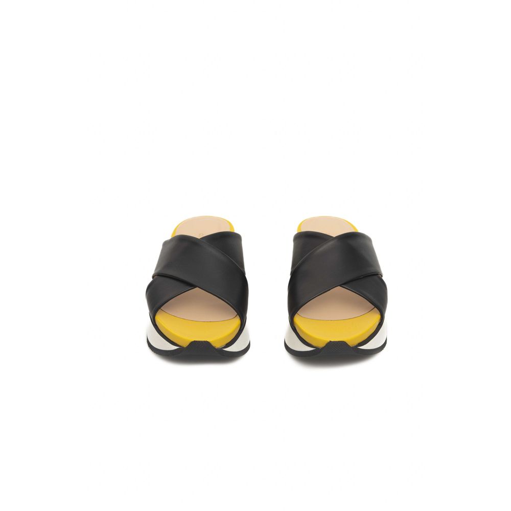 Cerruti 1881 Black Calfskin Women's Sandal