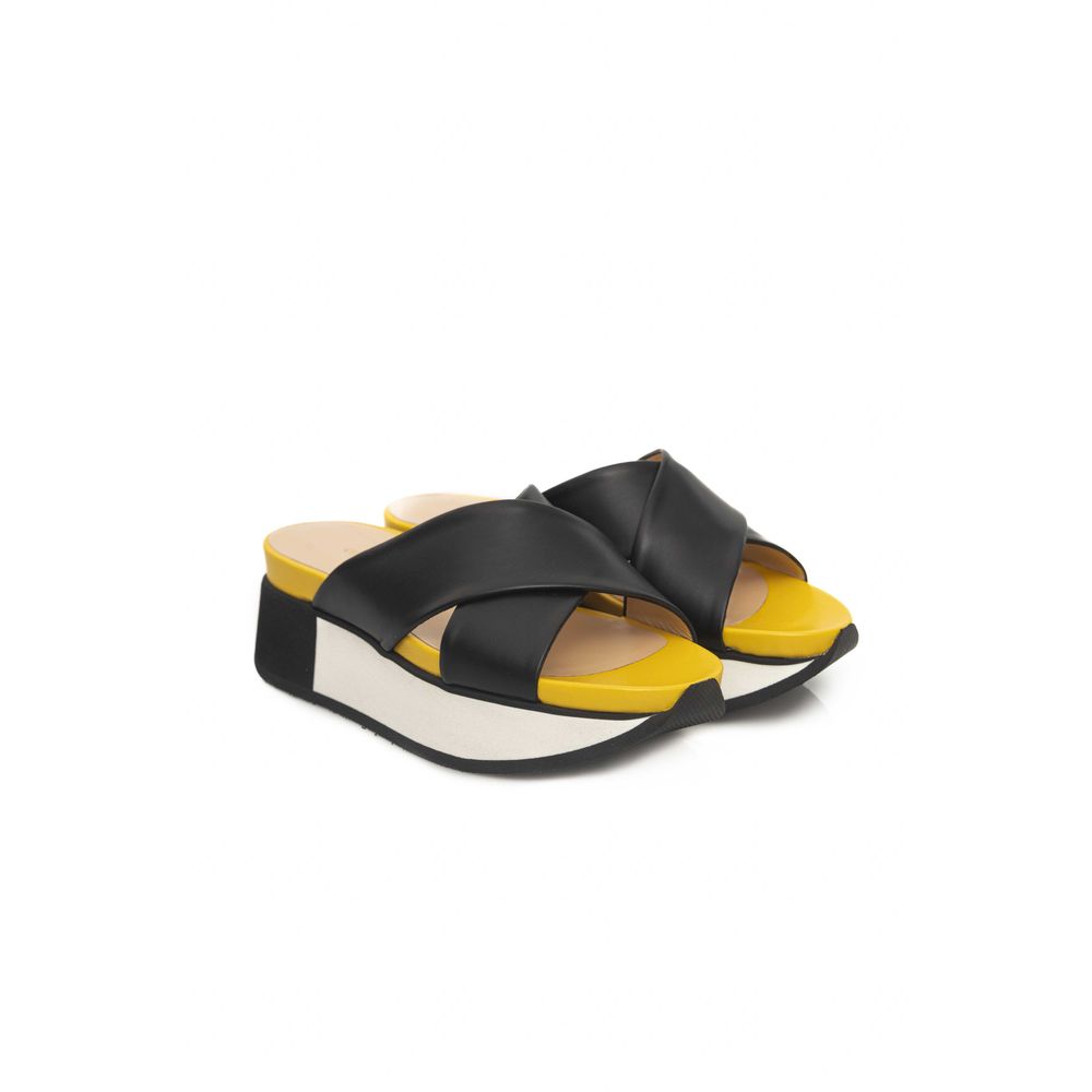 Cerruti 1881 Black Calfskin Women's Sandal