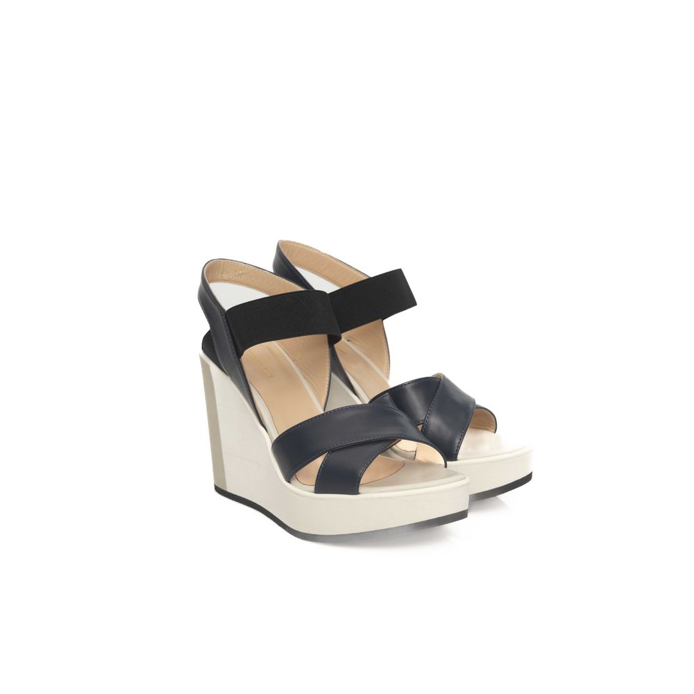 Cerruti 1881 Blaue Kalbsleder Damen Sandale