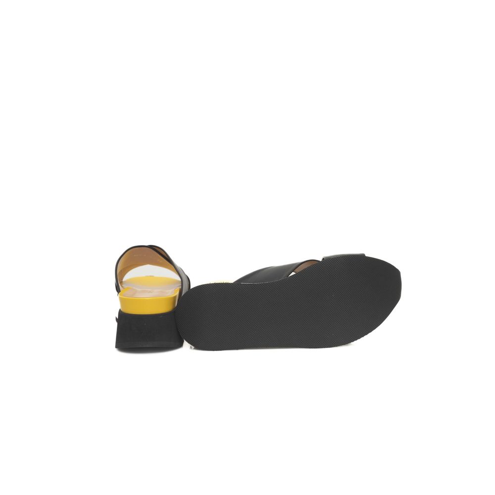 Cerruti 1881 Black Calfskin Women's Sandal