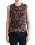 Dolce & Gabbana Mehrfarbig bedrucktes Strick-Top T-Shirt aus Wolle