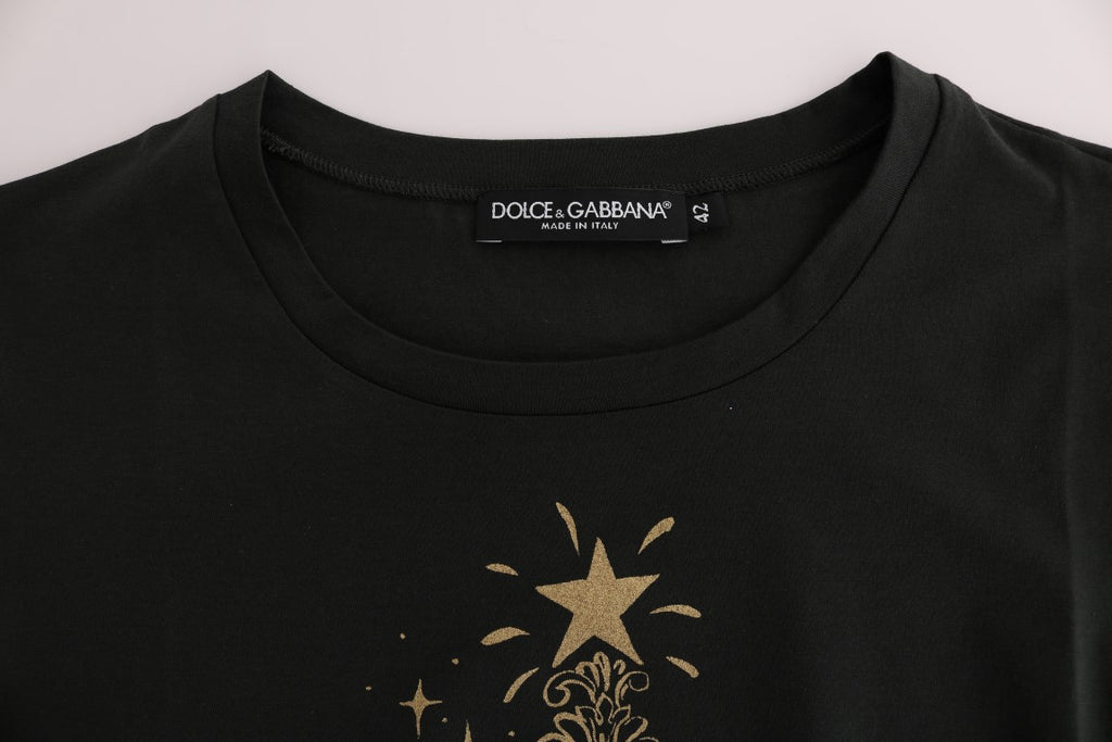 Dolce & Gabbana Green Cotton 2017 Motif T-Shirt