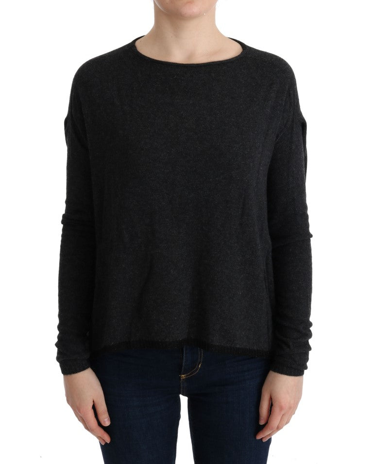 Costume National Grauer Viskose-Strickpullover