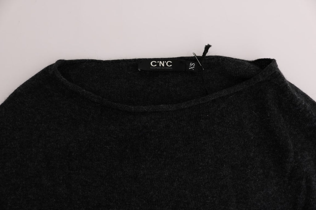 Costume National Grauer Viskose-Strickpullover