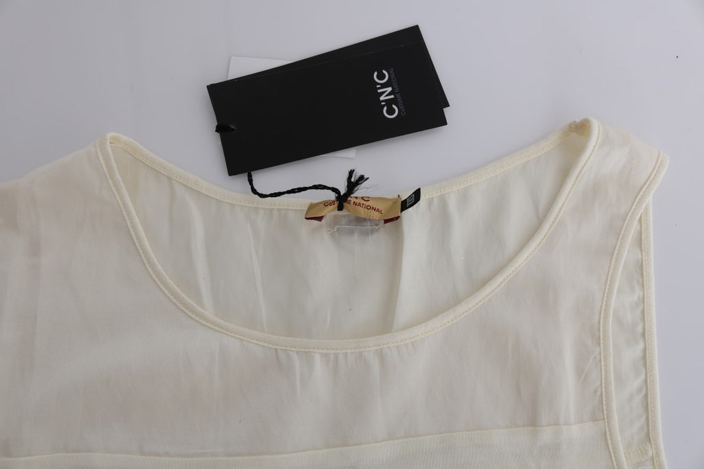 Costume National Beige Asymmetrisches Top Bluse