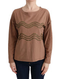 John Galliano Brown Studded Cotton Jumper