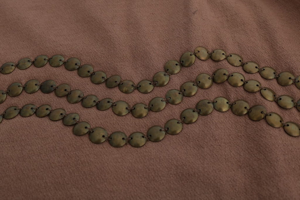 John Galliano Brown Studded Cotton Jumper