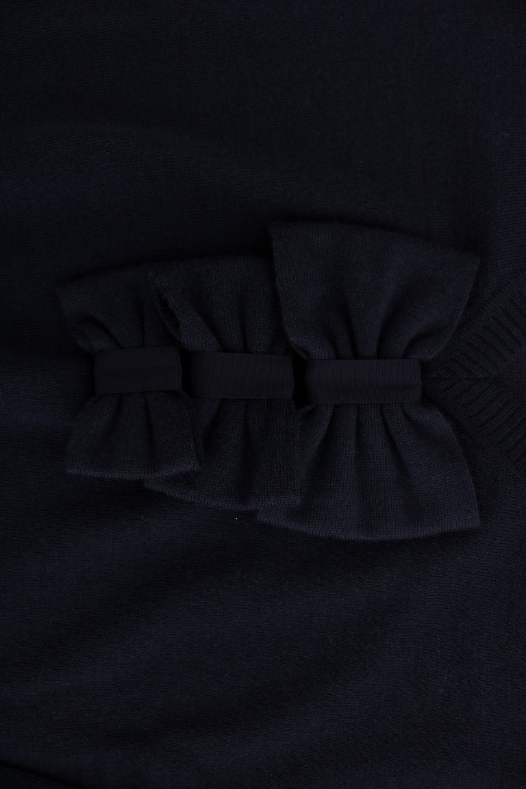 MARGHI LO' Blue long-sleeved wool shift dress