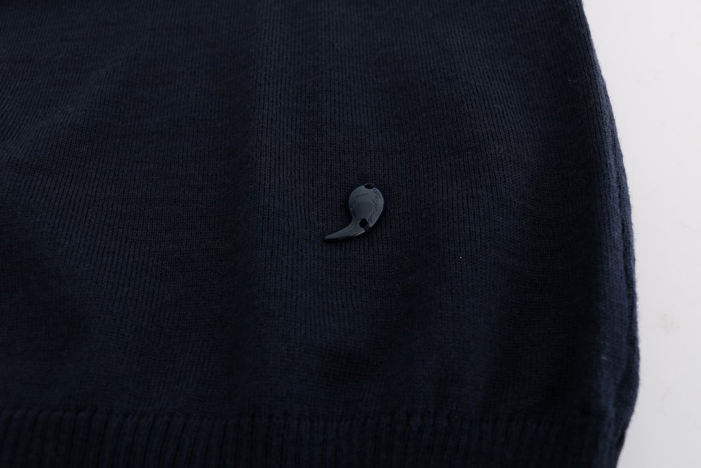 MARGHI LO' Blue long-sleeved wool shift dress