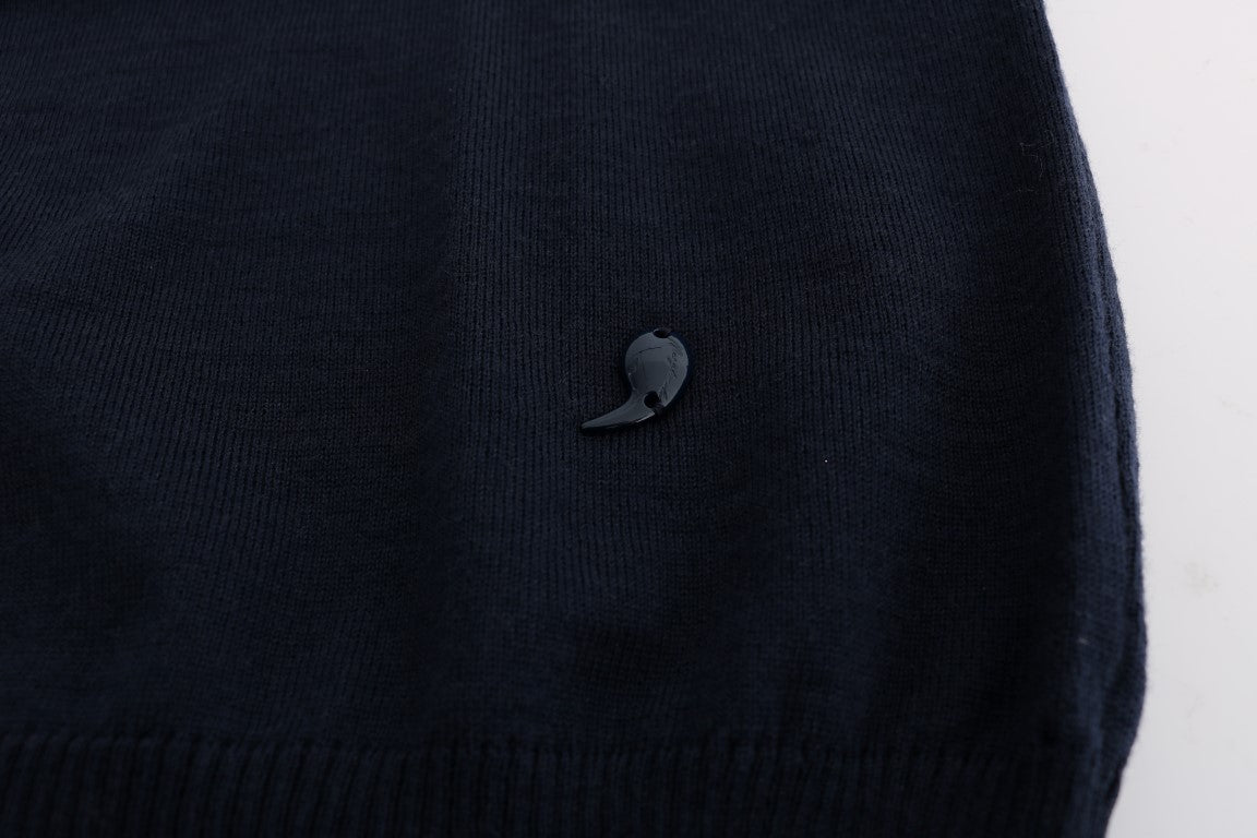 MARGHI LO' Blue long-sleeved wool shift dress