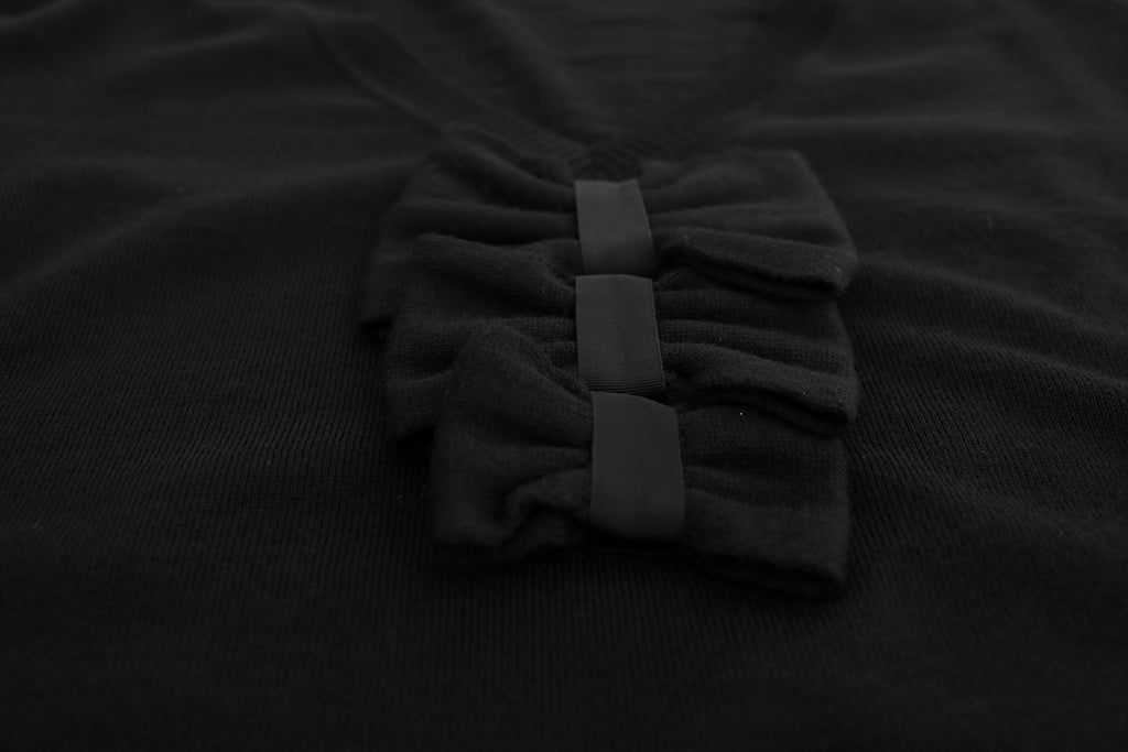 MARGHI LO' Langärmeliges Shiftkleid aus schwarzer Wolle