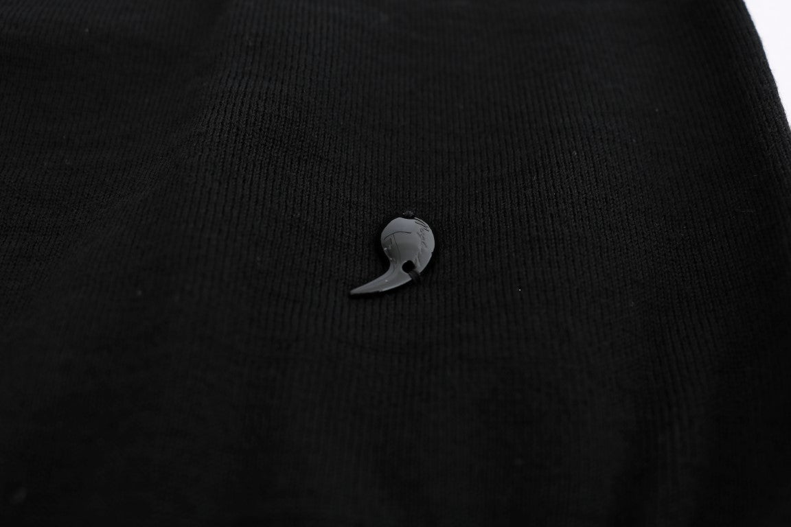 MARGHI LO' Langärmeliges Shiftkleid aus schwarzer Wolle