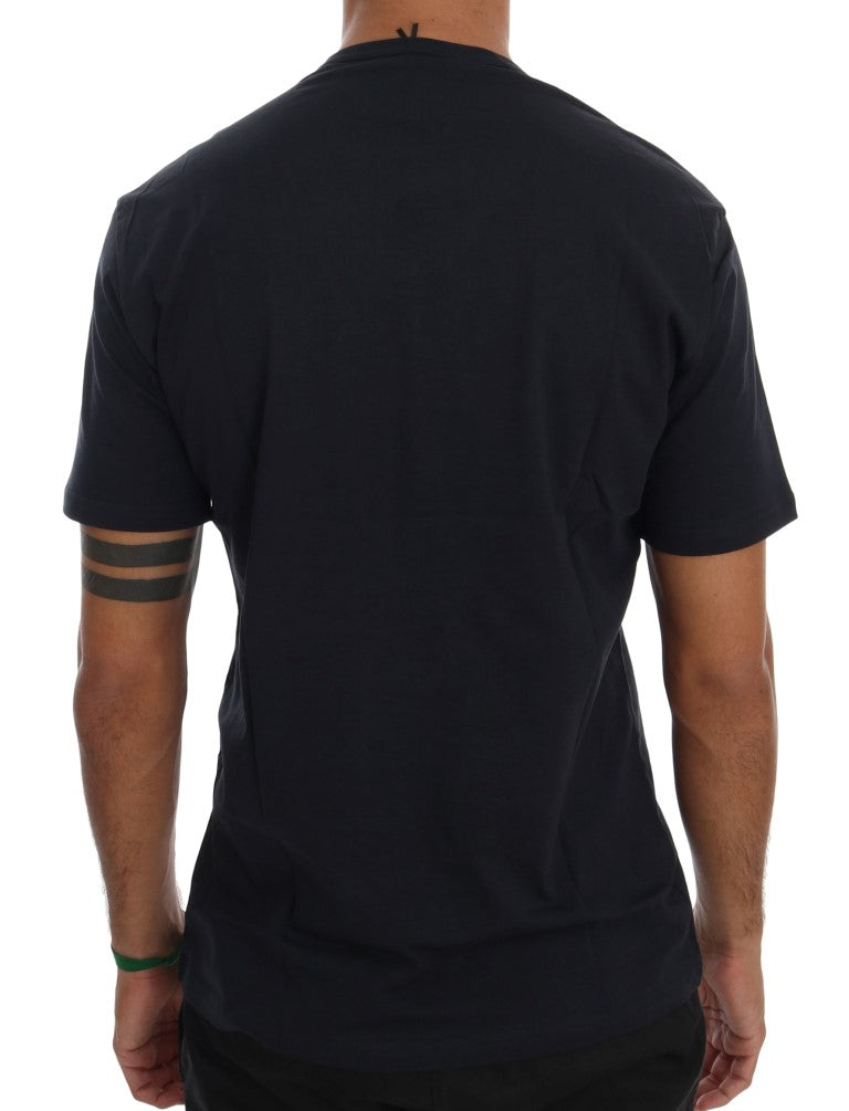 Daniele Alessandrini Men's Blue V-Neck Cotton T-Shirt
