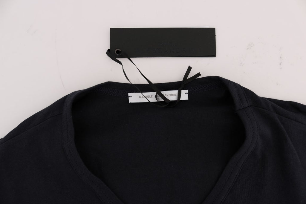 Daniele Alessandrini Men's Blue V-Neck Cotton T-Shirt