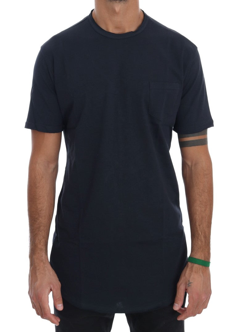 Daniele Alessandrini Round Neck T-Shirt in Blue Cotton