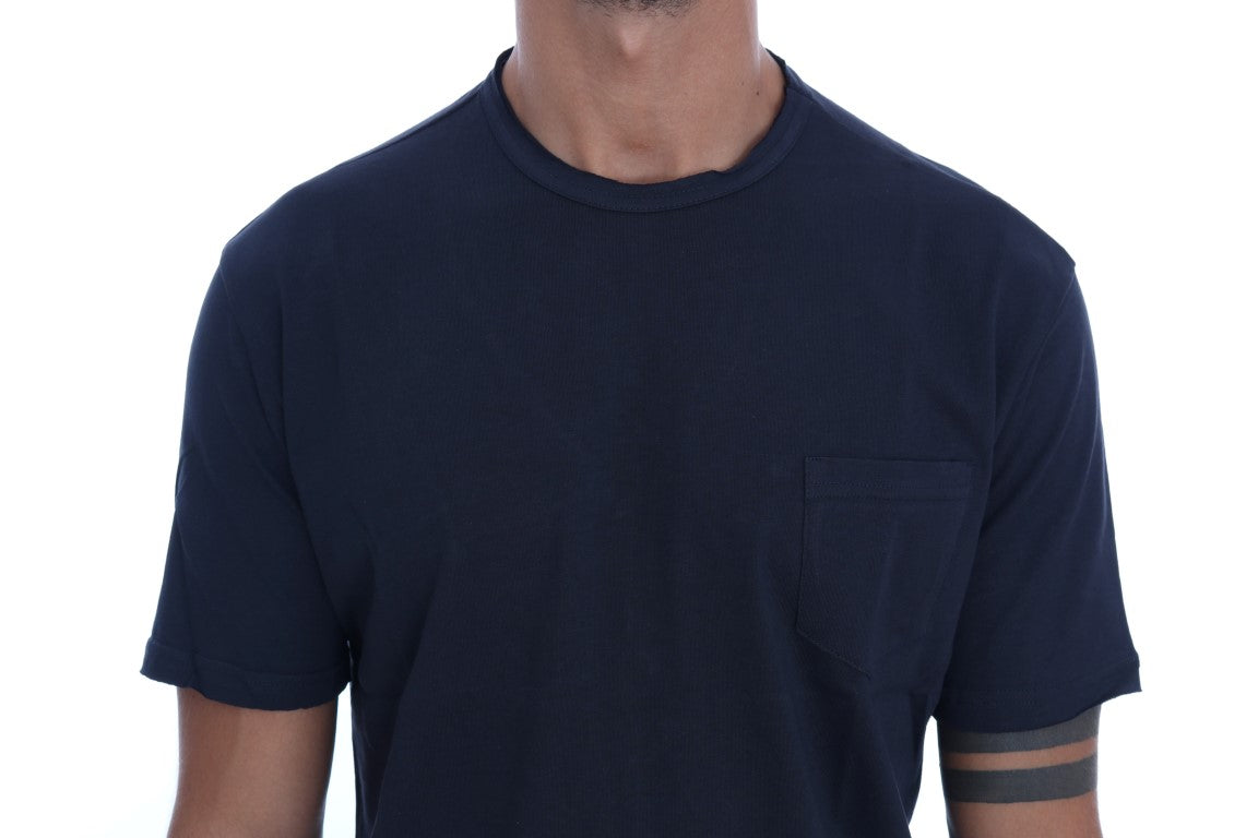 Daniele Alessandrini Round Neck T-Shirt in Blue Cotton