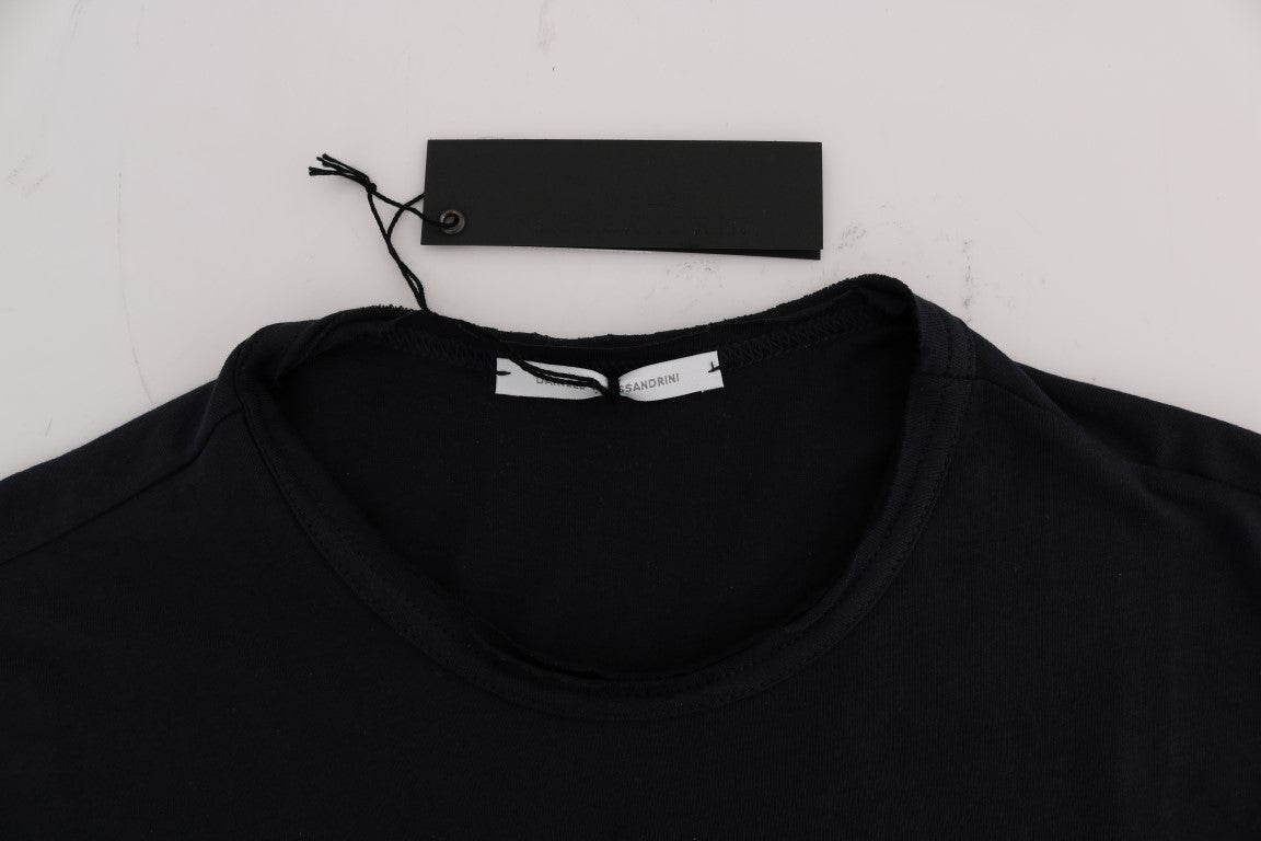 Daniele Alessandrini Round Neck T-Shirt in Blue Cotton